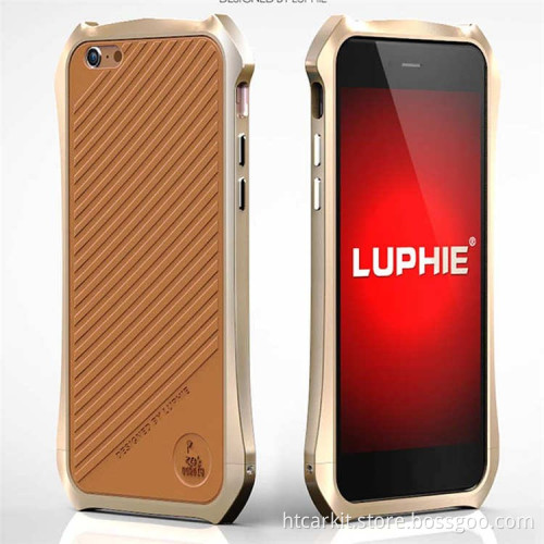 Original Luphie leather Back Cover Case With Metal Frame For iphone 6s